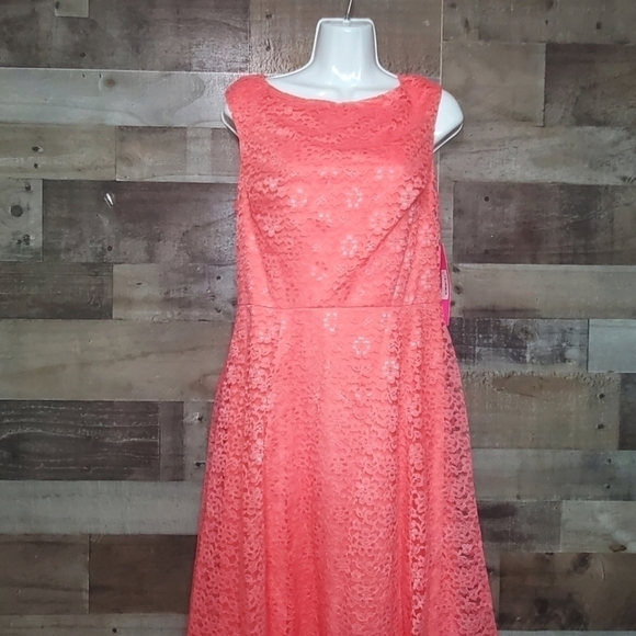 New Betsey Johnson Floral Lace A-line Midi Dress Sz 10 - Picture 7 of 13